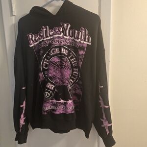 H&M Goth Restless Youth Brand Hoodie  Adult Size M Trendy, Comfort Unisex